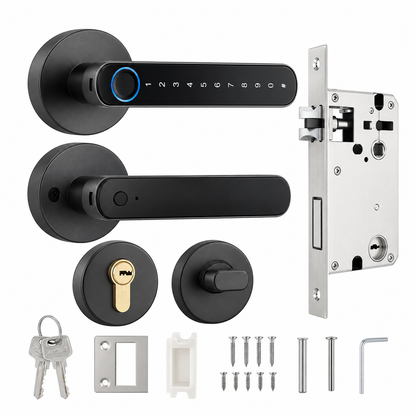 Cerradura Inteligente Bluetooth Tuya con Huella Dactilar, Clave Numérica y Llave Mecánica, para Puertas de Madera y Entrada