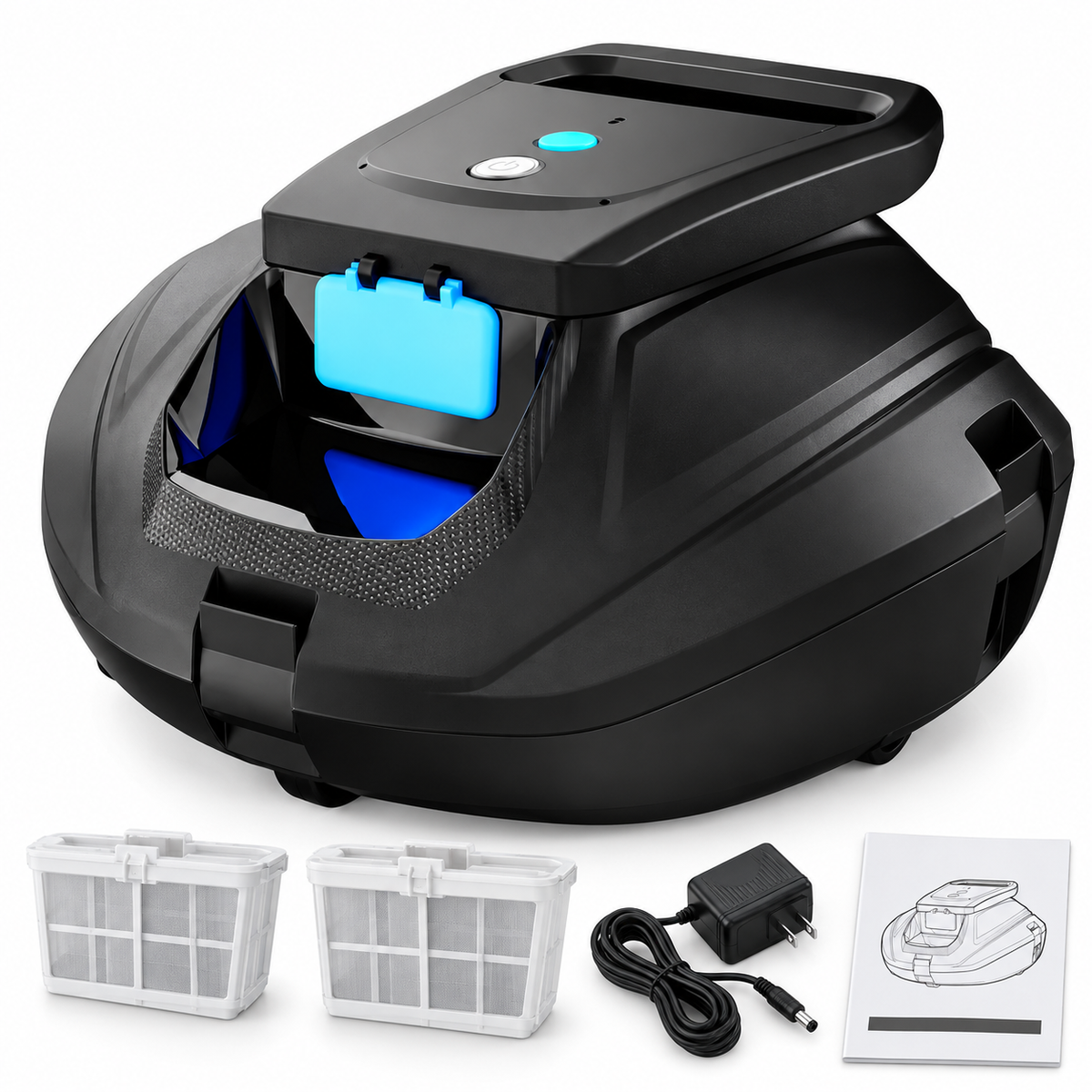 Limpiador de Piscinas Robótico Inalámbrico, Robot Automático con Doble Filtrado y Plástico PC ABS