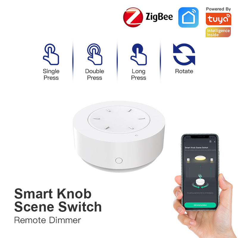 Klavexo, Interruptor de Escenas y Perilla Inalámbrica Inteligente Zigbee 3.0, Control de Automatización y Atenuador Dimmer para el Hogar