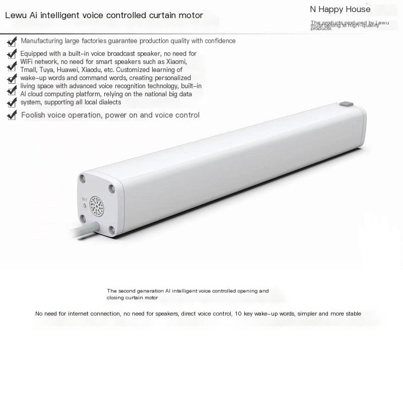 Conjunto de Motor para Cortinas Eléctricas de Hogar Inteligente con Control de Voz