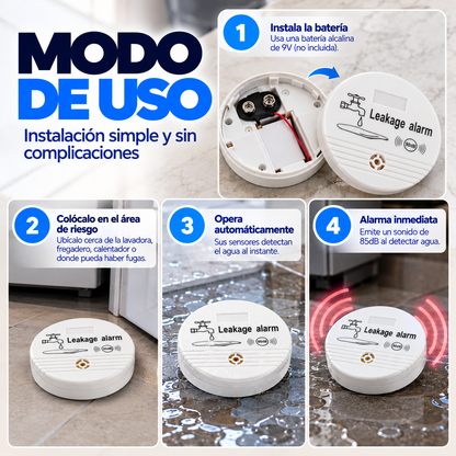 Detector de Alarma de Fugas de Agua para Desagüe de Lavadora