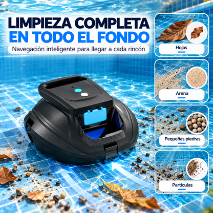 Limpiador de Piscinas Robótico Inalámbrico, Robot Automático con Doble Filtrado y Plástico PC ABS