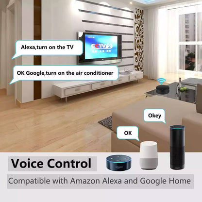 Klavexo, Mando a Distancia Universal IR Tuya Wi-Fi con Sensor de Temperatura y Humedad, Control Remoto por App y Voz (Alexa/Google Assistant)