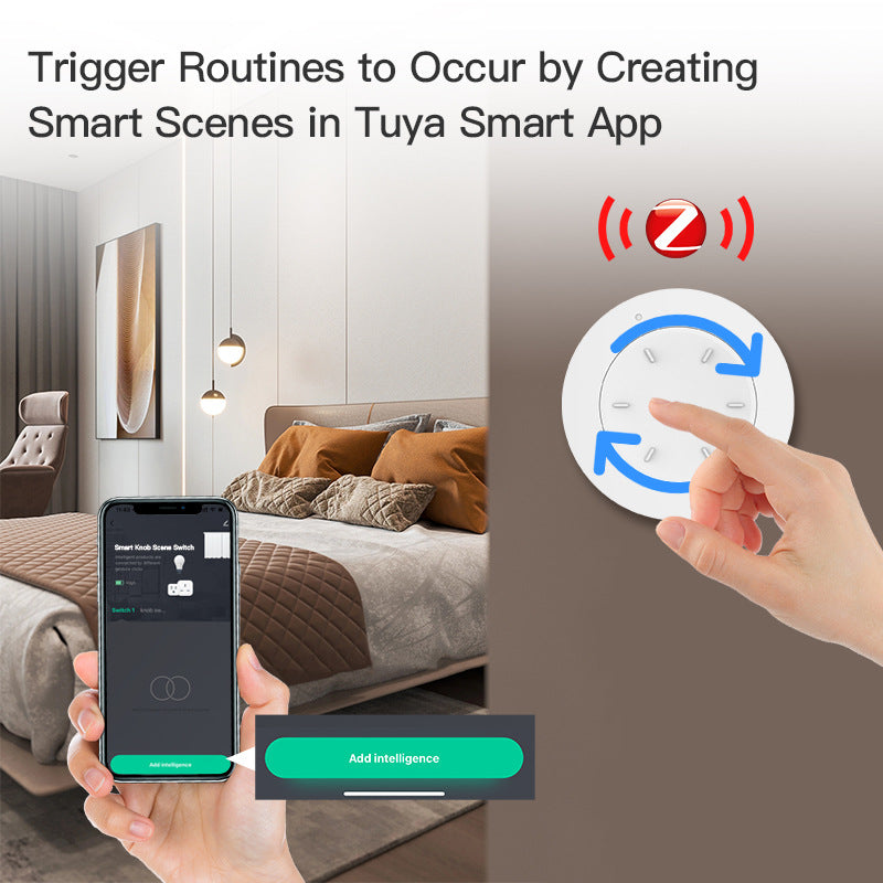 Klavexo, Interruptor de Escenas y Perilla Inalámbrica Inteligente Zigbee 3.0, Control de Automatización y Atenuador Dimmer para el Hogar
