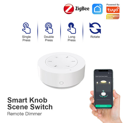 Klavexo, Interruptor de Escenas y Perilla Inalámbrica Inteligente Zigbee 3.0, Control de Automatización y Atenuador Dimmer para el Hogar