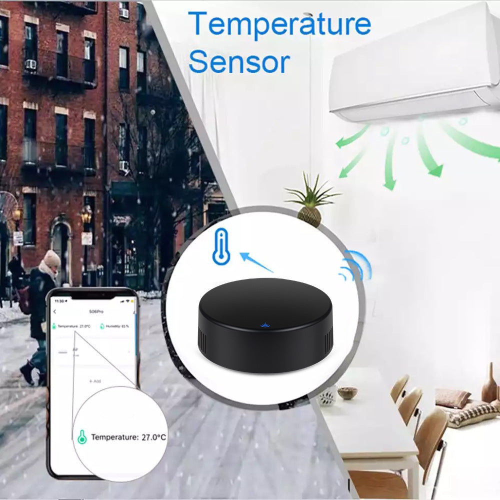 Klavexo, Mando a Distancia Universal IR Tuya Wi-Fi con Sensor de Temperatura y Humedad, Control Remoto por App y Voz (Alexa/Google Assistant)