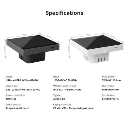 Klavexo, Panel de Control Inteligente para el Hogar Zigbee 3.0 con Pantalla Táctil, Gateway Integrado y Control de Escenas